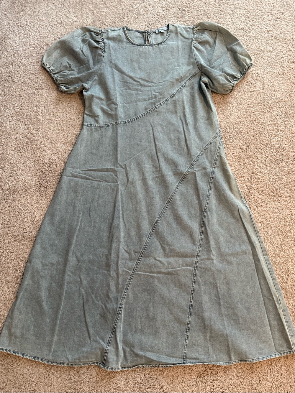 Polagram Puff Sleeved Demin Dress